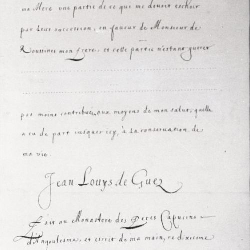 Le testament de Jean-Louys Guez de Balzac.